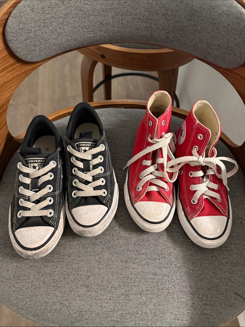 Converse Kids Black Low-Top & Red High-Top Canvas Sneakers